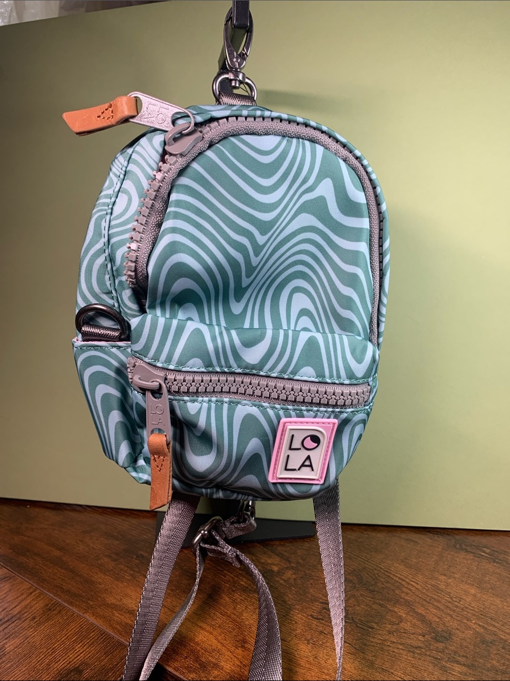 lola Mini Backpack Crossbody - Teal & Pink
